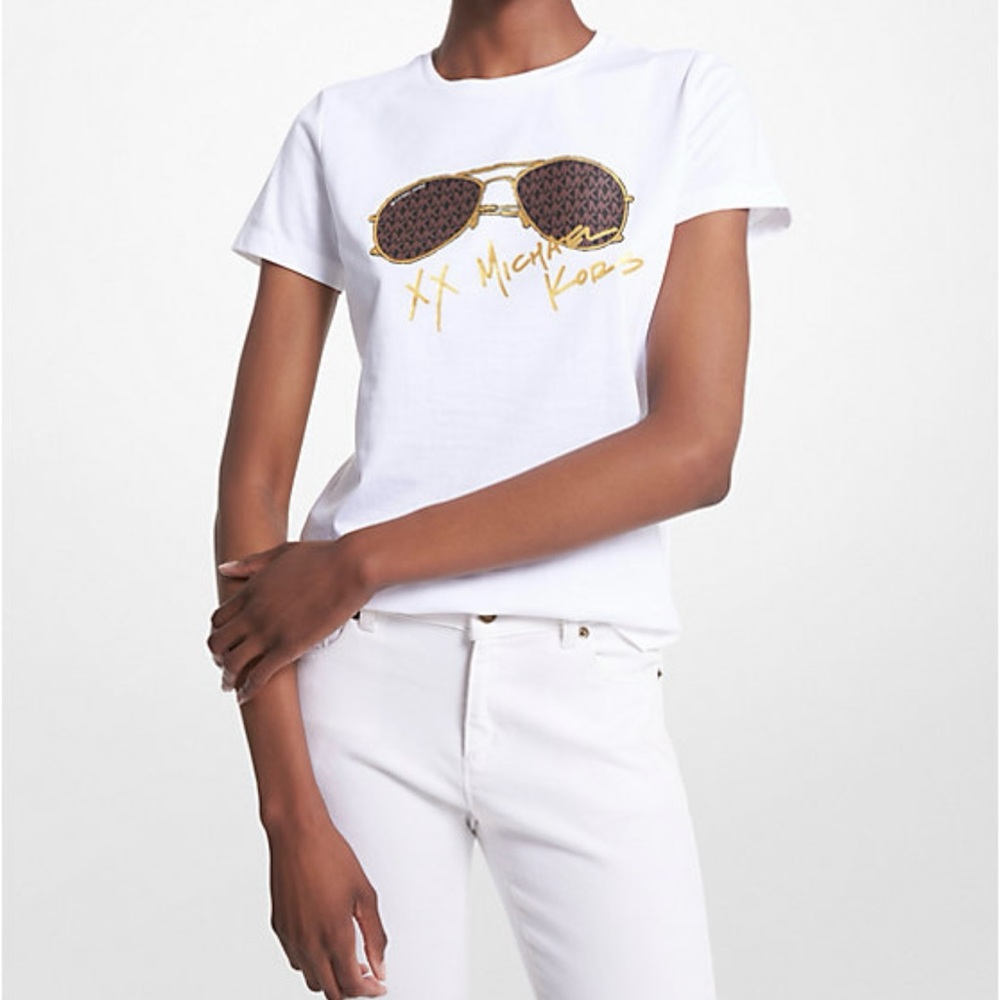 Michael Kors White Graphic T-Shirt sunglasses